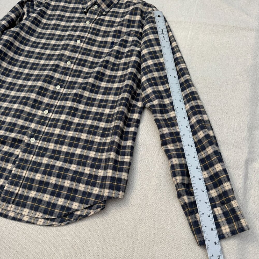 Ralph Lauren Navy Windowpane Plaid Button Shirt Long Sleeve Casual Wear L - Picture 9 of 11